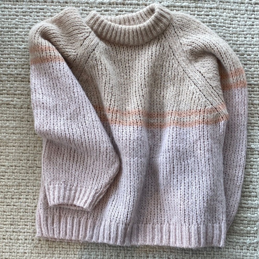 XiRENA Beige and Pink Turtleneck Sweater